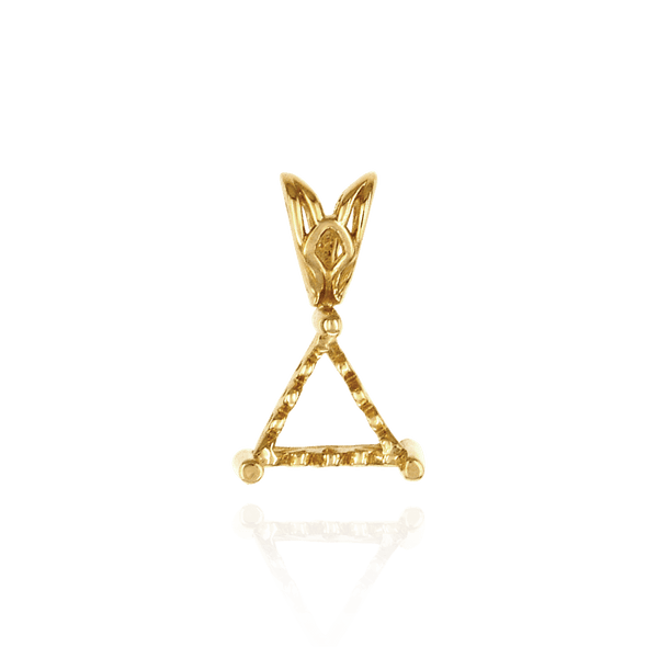 Triangle Shape Three Prong Filigree Pendants in 14K Gold (3.00 mm - 9.50 mm)