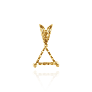 14K Gold Triangle Shape Three Prong Filigree Pendants in 14K Gold (3.00 mm - 9.50 mm)