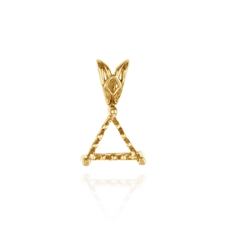 Triangle Shape Three Prong Filigree Pendants in 14K Gold (3.00 mm - 9.50 mm)