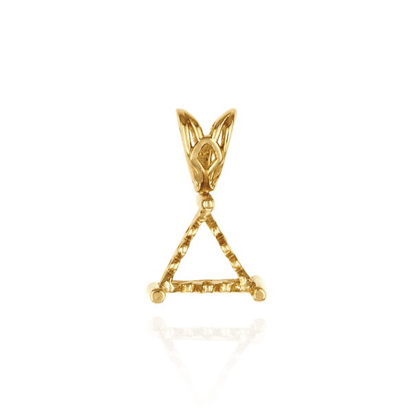 Triangle Shape Three Prong Filigree Pendants in 14K Gold (3.00 mm - 9.50 mm)