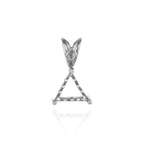 Triangle Shape Three Prong Filigree Pendants in 14K Gold (3.00 mm - 9.50 mm)