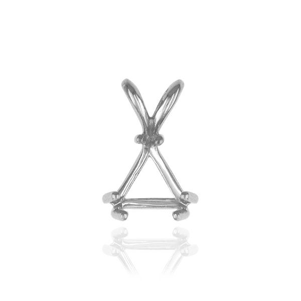 Triangle Shape Three Twin Prong Pendants in 14K Gold (3.50 mm - 9.50 mm)