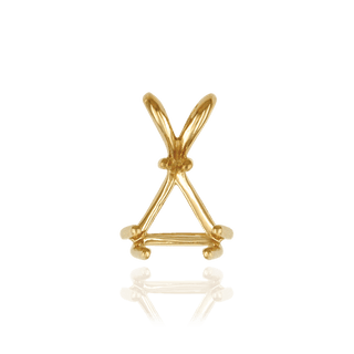 Triangle Shape Three Twin Prong Pendants in 14K Gold (3.50 mm - 9.50 mm)