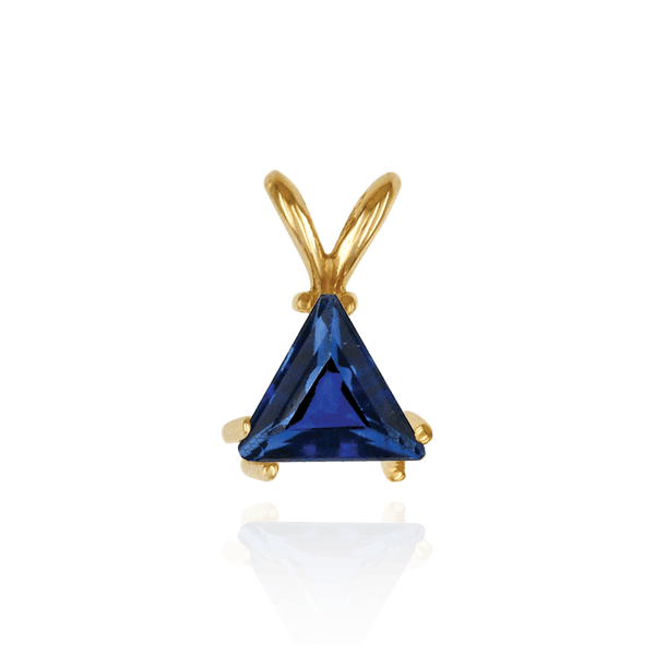 Triangle Shape Three Twin Prong Pendants in 14K Gold (3.50 mm - 9.50 mm)