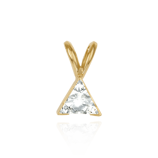 Triangle Shape V-End Pendants in 14K Gold (3.00 mm - 7.00 mm)