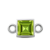 Diamond or Gemstone Square Bezel Drop Charm in 14K White Gold