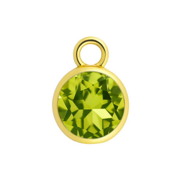 Diamond or Gemstone Bezel Drop Charm in 14K Yellow Gold