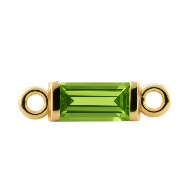 Diamond or Gemstone Baguette Bezel Bracelet/Necklace Charm in 14K Yellow Gold