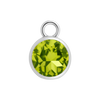 Diamond or Gemstone Bezel Drop Charm in 14K White Gold