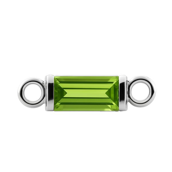 Diamond or Gemstone Baguette Bezel Bracelet/Necklace Charm in 14K White Gold