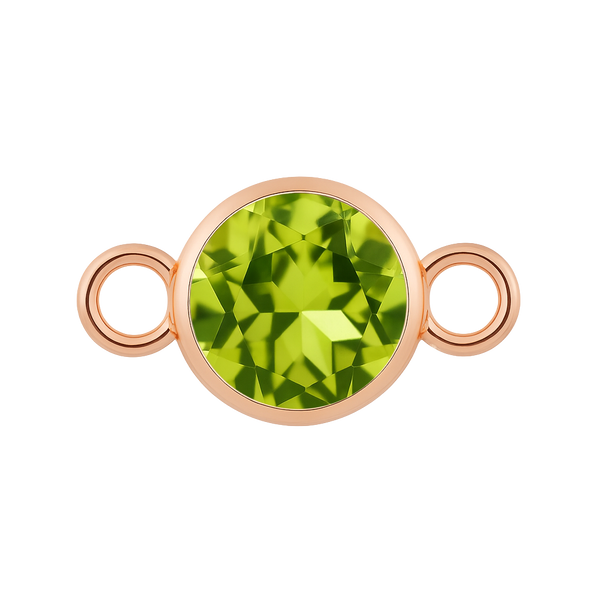 Diamond or Gemstone Bezel Bracelet/Necklace Charm in 14K Pink Gold