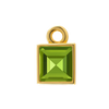 Diamond or Gemstone Square Bezel Drop Charm in 14K Yellow Gold