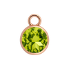 Diamond or Gemstone Bezel Drop Charm in 14K Pink Gold