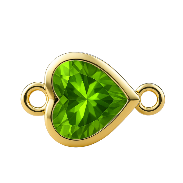 Diamond or Gemstone Heart Bezel Bracelet/Necklace Charm in 14K Yellow Gold