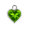 Diamond or Gemstone Heart Bezel Drop Charm in 14K White Gold