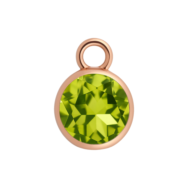 Diamond or Gemstone Bezel Drop Charm in 14K Pink Gold