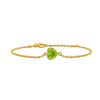 Diamond or Gemstone Heart Bezel Charm in 14K Yellow Round Cable Bracelet