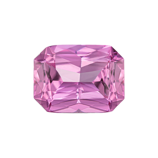 Emerald Shape Pink Tourmaline - October Birthstones