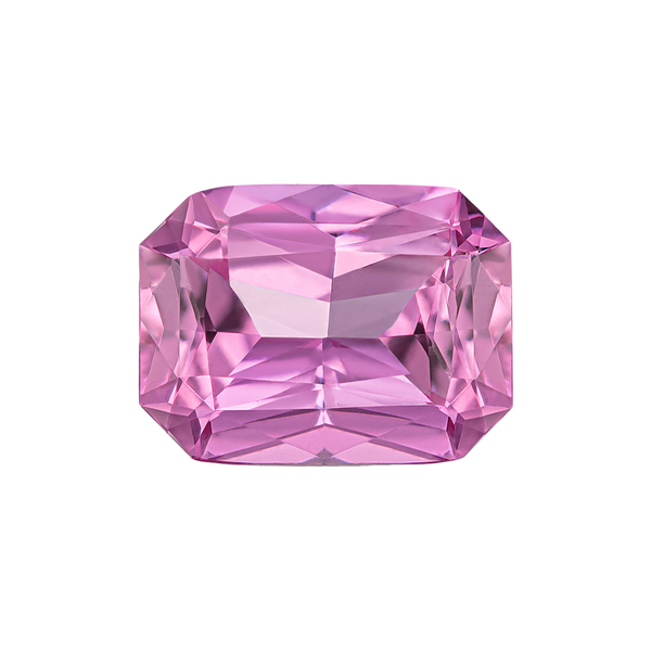 Emerald Shape Pink Tourmaline - October Birthstones