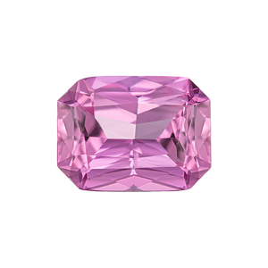 Emerald Shape Pink Tourmaline - October Birthstones