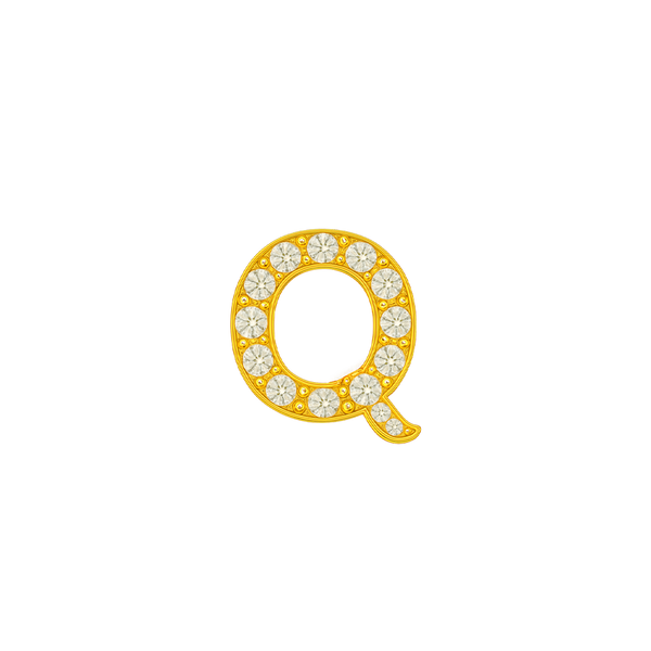 Small Initial Charm with Natural Diamonds Finding in 14K Gold (.005 ct)