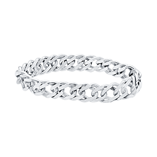 Rambo Chain Ring in Sterling Silver (Sizes 4-12) (3.5 mm - 4.6 mm)