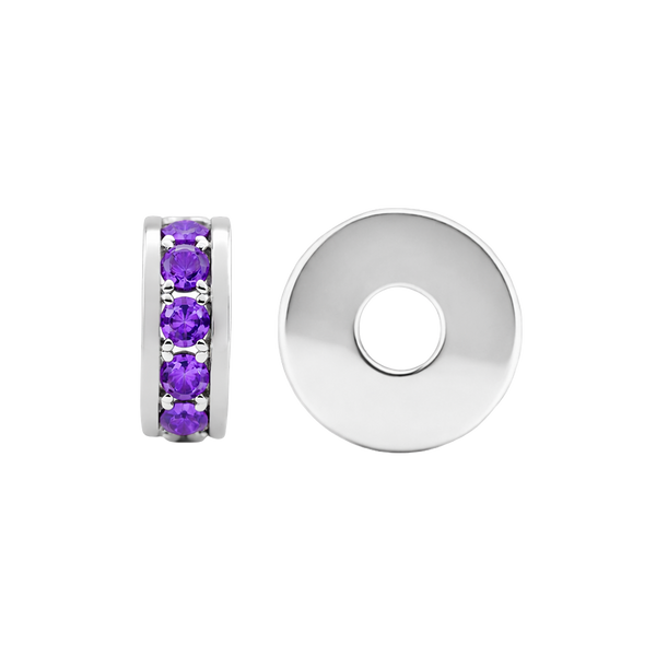 Gemstone Roundel Beads in Sterling Silver (5.5 x 2.3 mm)