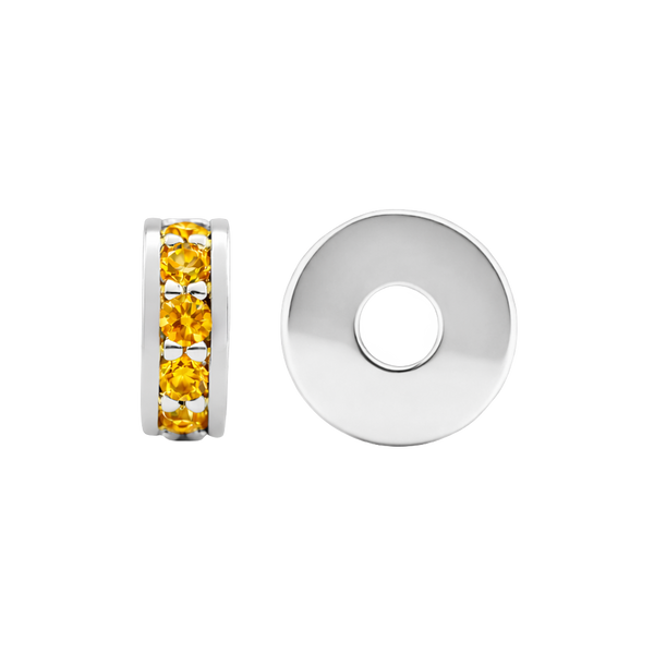 Gemstone Roundel Beads in Sterling Silver (5.5 x 2.3 mm)
