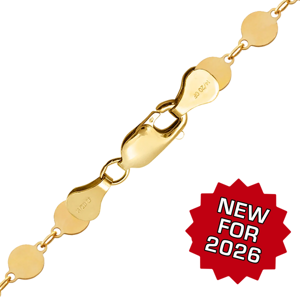 Finished Mirror Round Disc Bracelet in 14K Gold-Filled (4.00 mm)