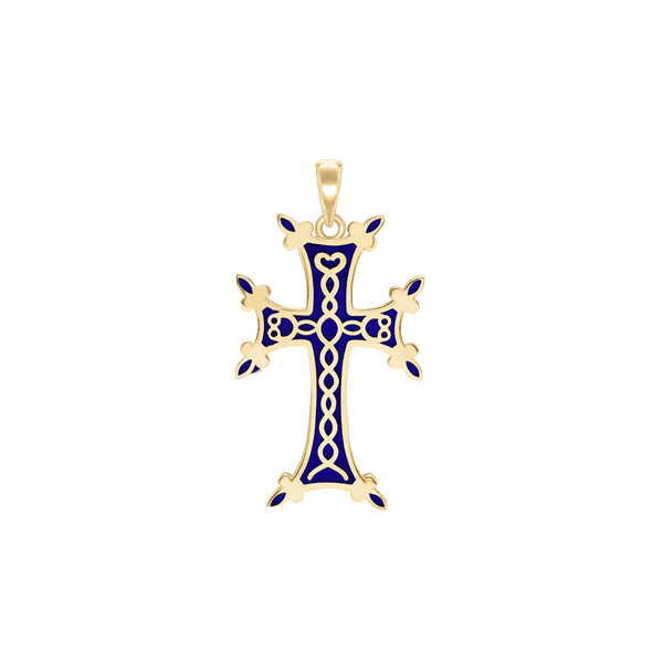 14K Gold Armenian Cross Pendant (33 x 18 mm)