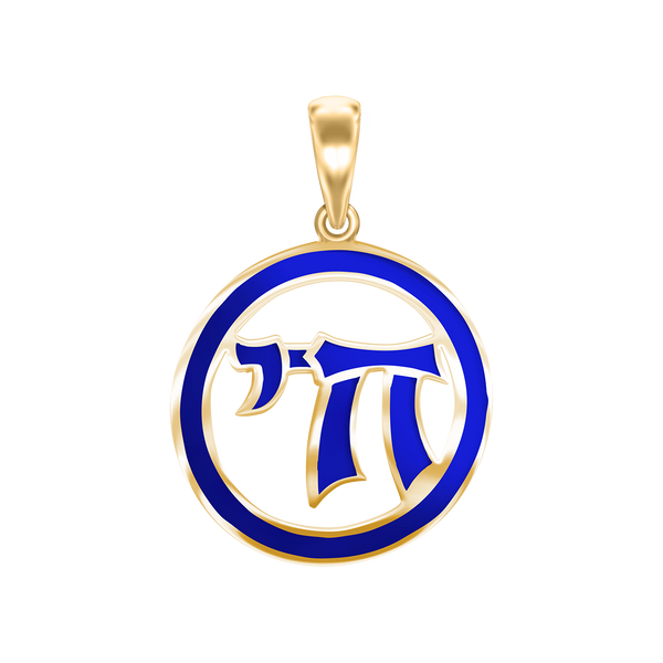 14K Gold Chai Pendant (30 x 22 mm)