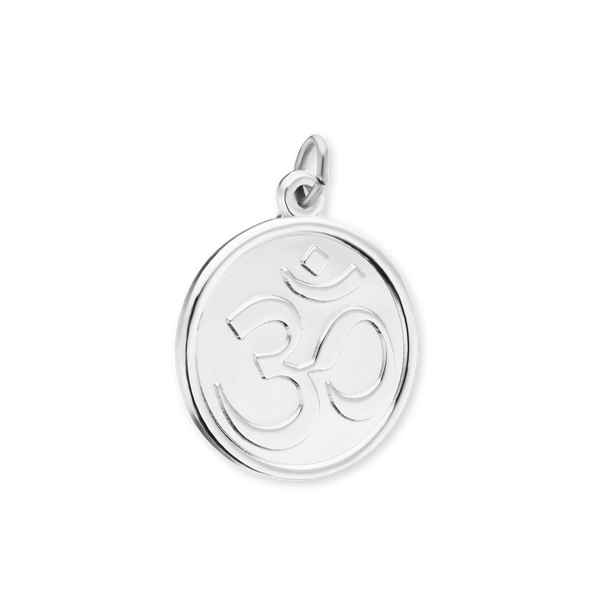 Sterling Silver Hindu Om Pendant (25 x 19 mm)