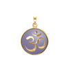 Sterling Silver Hindu Om Pendant with Lavender Enamel (26 x 19 mm)