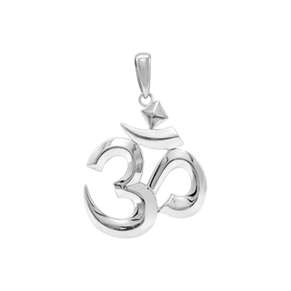 Sterling Silver Hindu Om Pendant (33 x 24 mm)