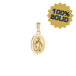 14K Gold Small Miraculous Oval Medallion (5/8 inch)