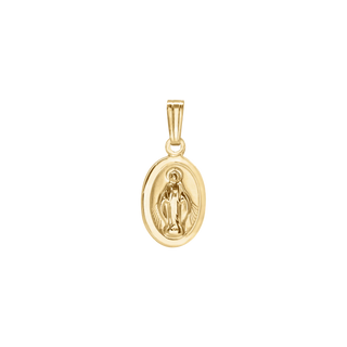 14K Gold Small Miraculous Oval Medallion (5/8 inch)