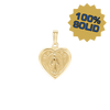 14K Gold Small Miraculous Heart Medallion (1/2 inch)