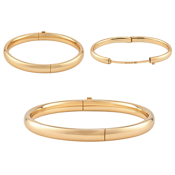 Hinged Plain Bangle Bracelet in Gold-Filled