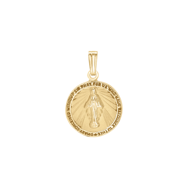 14K Gold Round Miraculous Medallion (1/2 inch - 1 1/4 inch)