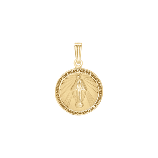 14K Gold Round Miraculous Medallion (1/2 inch - 1 1/4 inch)