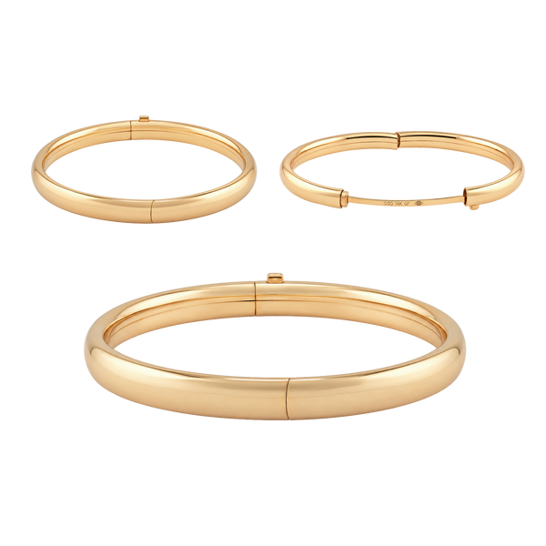 Hinged Plain Bangle Bracelet in Gold-Filled