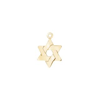 14K Gold Star of David Permanent Charm (15 x 10 mm)