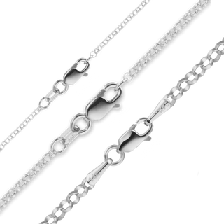 Finished Rolo Anklet in 14K White Gold (1.15 mm - 2.50 mm)