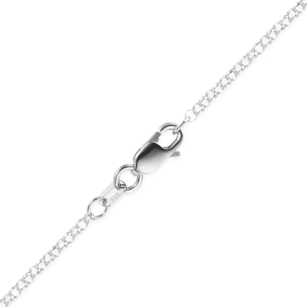 Finished Rolo Necklace in 14K White Gold (1.15 mm - 2.50 mm)
