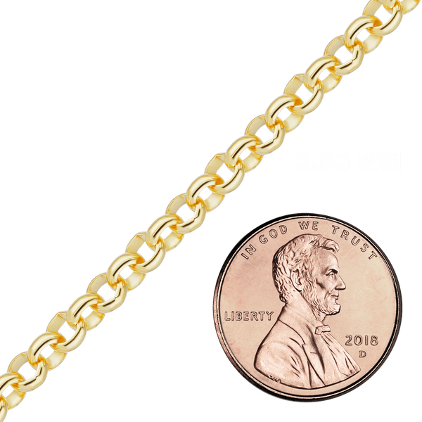 Bulk / Spooled Round Rolo Chain in 14K & 18K Yellow Gold (1.15 mm - 4.20 mm)