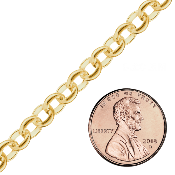 Bulk / Spooled Rolo Chain in 14K Gold-Filled (2.00 mm - 5.20 mm)