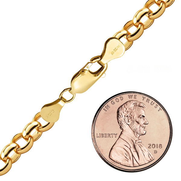 Finished Rolo Anklet in 14K Gold-Filled (2.00 mm - 5.20 mm)