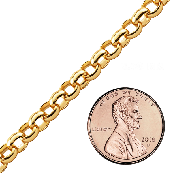 Bulk / Spooled Rolo Chain in 14K Gold-Filled (2.00 mm - 5.20 mm)