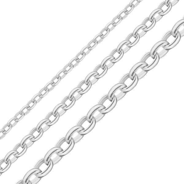 Bulk / Spooled Domed Rolo Chain in Sterling Silver (1.60 mm - 3.00 mm)