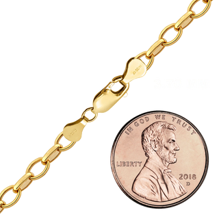 Finished Oval Rolo (Belcher) Anklet in 14K Gold-Filled (3.70 mm - 4.80 mm)
